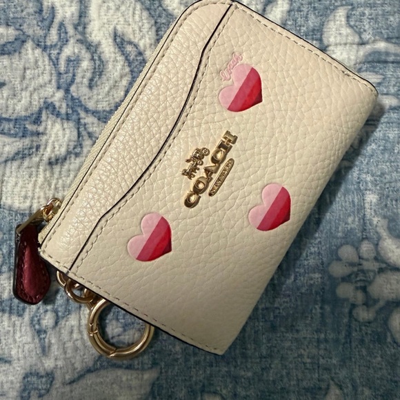 Coach Cream and Pink Heart Wallet - Picture 6 of 14